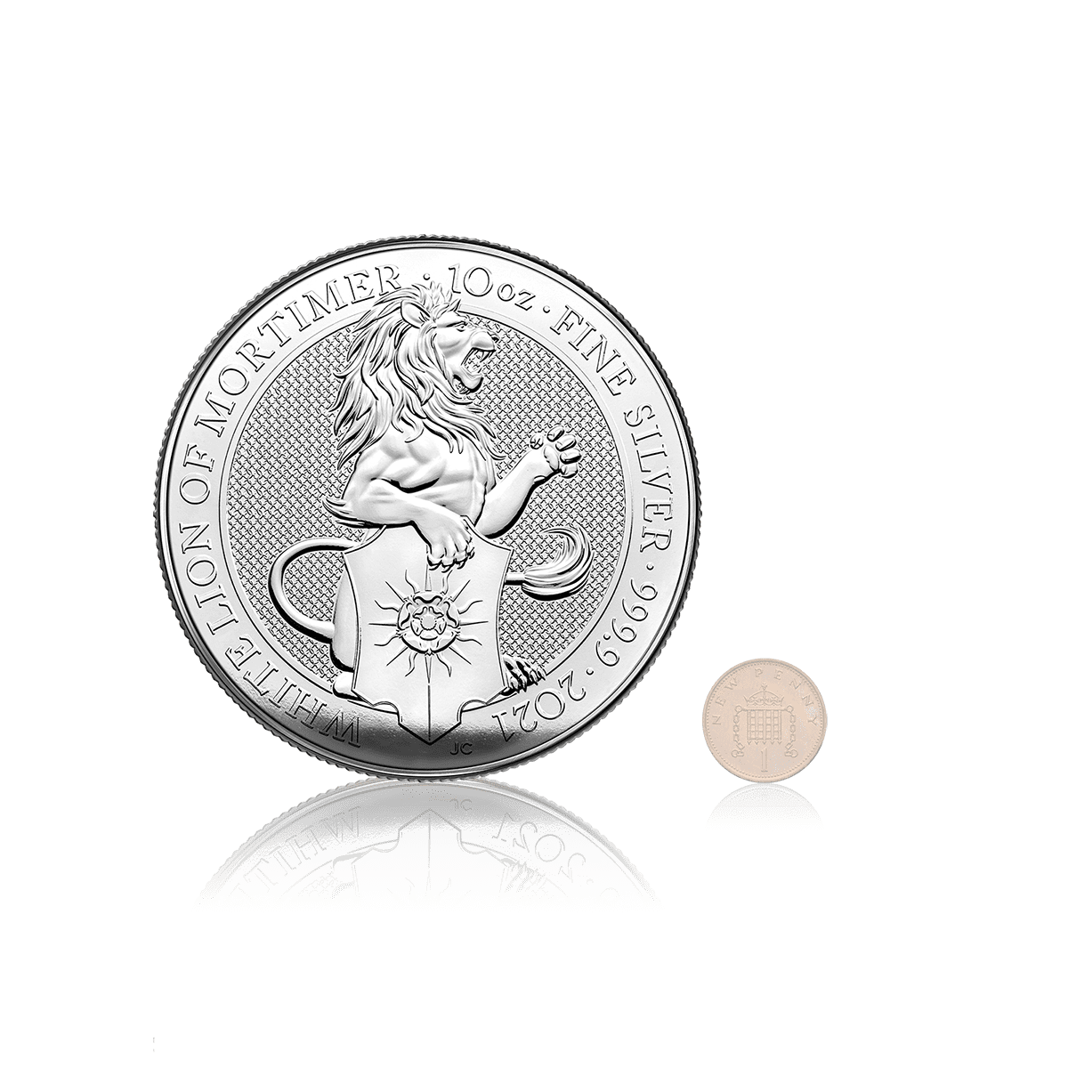 10 Ounce Silver Queens Beast White Lion Of Mortimer 4
